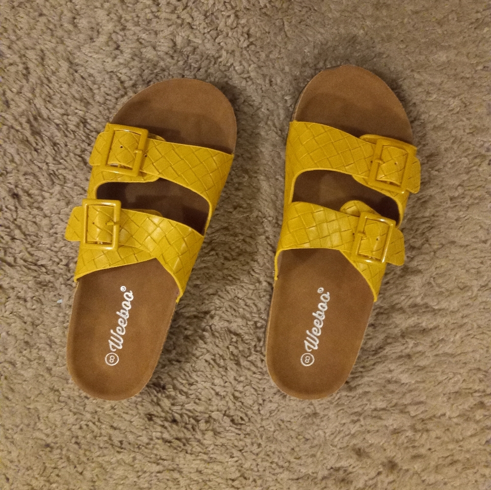 Weeboo Double Woven Double Strap Summer Sandals Size 8